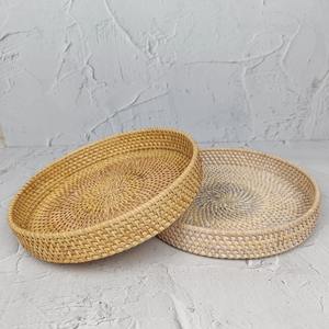 Elegante Bandeja Redonda de Conchas Marinas de Ratán para Regalo de Navidad, Decoración de Mesa Hecha a Mano para Comidas Festivas - Product Image 3