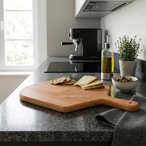 Planche à découper personnalisée en bois naturel écologique en forme d'éventail, design vintage, vaisselle de cuisine, bols décoratifs lavables et pratiques pour les voyages - Product Image 5