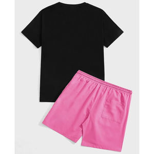 Venta al por mayor personalizado Hombres Verano unisex pantalones cortos conjunto de logotipo personalizado acogedor algodón camiseta y conjunto corto - Product Image 3