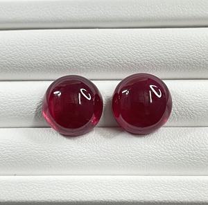 Rubí Cabujón de Color Rojo Rosado Natural de Primera Calidad, 100% Natural, Tratado Térmicamente, Forma Redonda, Gema Suelta para Joyería - Product Image 1