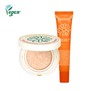 Brukesia Skin Enhancer Glow Cushion con Suero Solar Tonificante, Maquillaje en Polvo Compacto para Iluminar Ojeras, Bolsa de Compras, Regalo S - Product Image 1