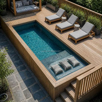 Piscine rectangulaire moderne en acier inoxydable, de luxe, pour extérieur, sur mesure, durable, pour villa, jardin, cour, complexe hôtelier