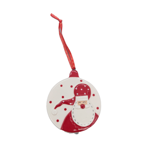 Adorno Navideño de Cerámica con Forma de Trineo de Papá Noel, Estilo Clásico, Impresión a Todo Color, Pintado a Mano, con Puntos Glaseados, para Colgar - Product Image 1