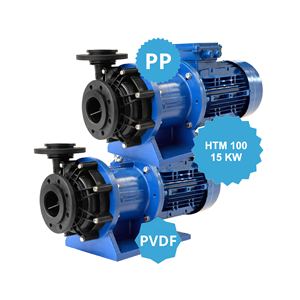 Pompe centrifughe magnetiche mod. HTM 100 PP PVDF con motore elettrico 15kw GR 160 2P in plastica per la movimentazione dell'acido pompa dell'acqua - Product Image 1