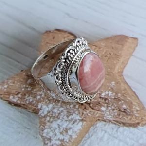 Pierre précieuse de rhodochrosite naturelle en vrac 925 bague de travail fin en argent Sterling fabricant de bijoux classiques cadeau en gros pour l'amour - Product Image 2
