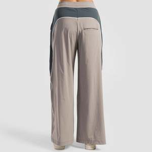 Aerostride <b>Light</b> Grey <b>Trousers</b> Breathable Mid Waist Wide Leg Pants with Side Stripe Decoration - Product Image 3