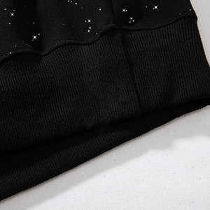 Sweat à capuche personnalisé pour femme, élégant, respirant, avec strass et logo frontal, nouveau design pour l'hiver, streetwear, meilleur prix - Product Image 6