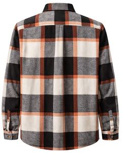 Chemise à carreaux pour homme, manches longues, boutonnée, style décontracté en flanelle, noir, gris, couleur rouille, fabricant sur mesure, vente en gros, OEM - Product Image 2