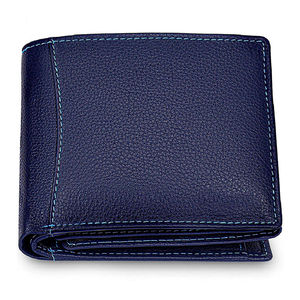 Portefeuille en cuir véritable pour homme, durable, élégant, court, à fermeture ouverte, élégant, finition lisse, qualité supérieure, personnalisable - Product Image 1