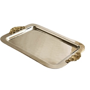 Ensemble de 2 couverts de table en acier inoxydable, plateau de service à café, plateau de service écologique pour collations et aliments - Product Image 4