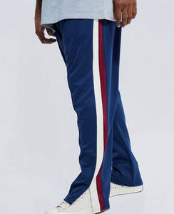 Alta calidad logotipo personalizado Terry 100% algodón sólido en blanco pantalones de chándal costuras en contraste pantalones de chándal holgados para hombres - Product Image 2