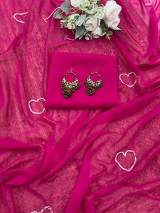 Sari de longitud larga con bordado de Color brillante impreso en forma de corazón más hermoso para Karva Chauth y especial de aniversario de boda - Product Image 6