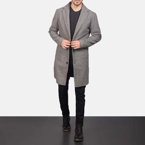 Manteau gris en laine à simple boutonnage pour homme Petrillo - Product Image 1