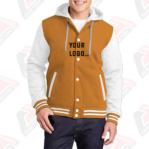 Chaqueta universitaria de lana de algodón 100% para hombre con capucha, calidez de invierno, impresión Digital y bordado, diseño elegante - Product Image 5