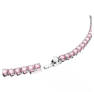 Impresionante collar de diamantes cultivados en laboratorio rosa púrpura, piedras redondas, cadena de plata, fabricante de joyería personalizada, exportador - Product Image 4