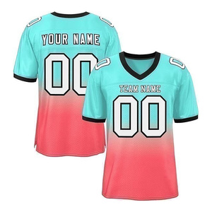 Maillot de football américain en gros de haute qualité 100 % polyester 250 g/m² respirant anti-humidité design personnalisable manches courtes - Product Image 1