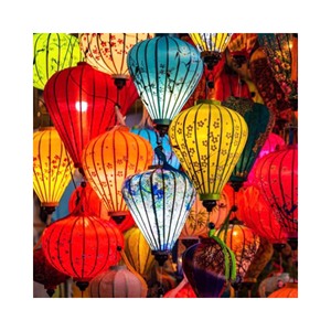 Farol colgante de seda Natural para decoración, lámpara de bambú colorida, estilo Oriental, impermeable, para Festival de Año Nuevo - Product Image 1