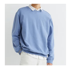 2025 último diseño pulóver sudadera hombres azul cielo 100% algodón logotipo personalizado ODM ropa deportiva tamaño 6XL bajo precio de fábrica invierno - Product Image 6