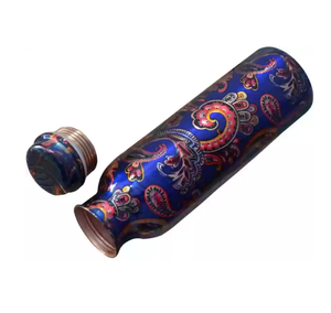 Copper <b>Water</b> <b>Bottle</b> Most Drinkware accessories for Ayurvedic Health Benefits Copper Enamel Printed <b>Bottle</b> - Product Image 3