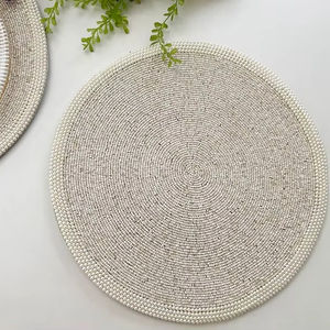Royal Classic Designer Customized <b>Table</b> Mat <b>Placemats</b> Unique Trending Colored Glass Beads Embroidery Household <b>Placemats</b> - Product Image 1