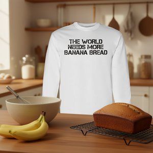 Le monde a besoin de plus de t-shirts à manches longues à l'effigie du pain aux bananes, idée alimentaire végétalienne - Product Image 3
