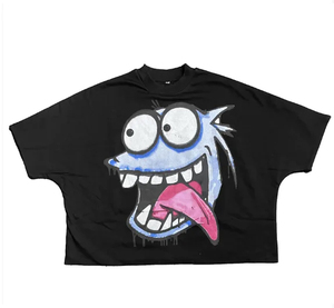 Y2K été mode hommes recadrée Boxy T-Shirt haute qualité Anti-boulochage 300 GSM 100% coton surdimensionné T-Shirt - Product Image 4