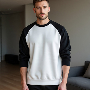 Pull-over à col rond pour hommes 400GSM Sweatshirts de haute qualité à manches longues et col rond Sweatshirts de couleur unie pour hommes - Product Image 3