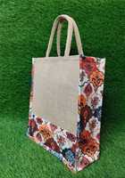 Nouveau style de mini sacs fourre-tout en jute respectueux de l'environnement fenêtre en PVC transparent garniture en dentelle OEM toile de jute recyclable à faible quantité minimale de commande pour les festivals