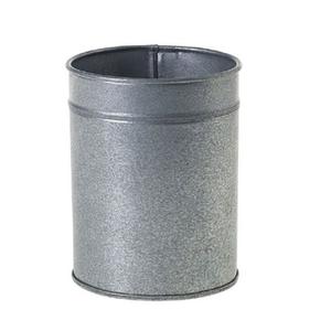 Récipient de stockage galvanisé en métal de conception simple avec poignée en bois Solution de stockage élégante pour l'organisation d'accessoires pour la maison - Product Image 1