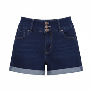 กางเกงยีนส์ขาสั้นผู้หญิงแบบฟอกสี  ขนาดสั่งทำได้  ปรับแต่งสีได้ - Product Image 1