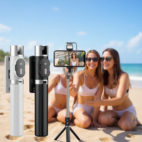 Perche à selfie télescopique pliable en aluminium DAM Palo, longueur extensible 1800 mm, capacité de charge 2 kg, télécommande P60D, support trépied