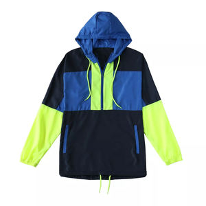 Vêtements personnalisés Veste coupe-vent décontractée en nylon léger à blocs de couleurs Veste de jogging coupe-vent - Product Image 1