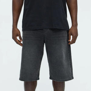 Custom Vintage Washed Solid Men Jean Shorts Casual Hasta la rodilla Baggy Denim Shorts Custom Jorts para hombres Pantalones cortos de mezclilla para hombres 2025 - Product Image 3