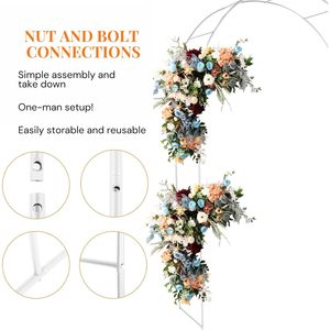 Adorox 7.5 pieds léger en métal blanc arc mariage jardin nuptiale fête décoration tonnelle - Product Image 5