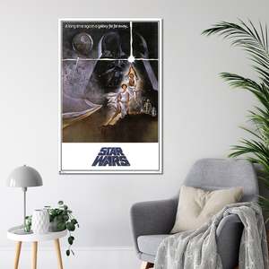 Póster 'A' de Star Wars de estilo moderno, arte de pared americano, material de papel con marco negro - Product Image 2