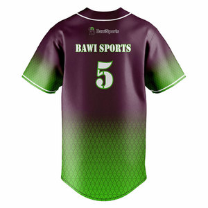 Jersey de béisbol con botones de fabricante de Pakistán Jersey de béisbol de color sólido Jersey de béisbol - Product Image 6