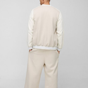 Custom Design 2026 <b>Light</b> Beige Color Varsity <b>Jacket</b> for Men 100% Cotton Fabric Solid Pattern Button Up Men's Wear Winter <b>Jacket</b> - Product Image 3