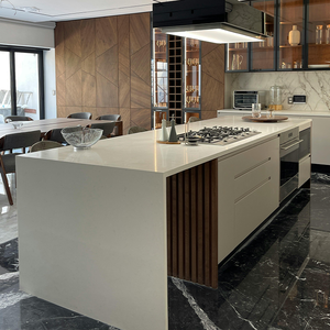 Fabricant du Vietnam Texture de couleur cohérente Projet résidentiel multifonctionnel Condos Pierre de quartz artificielle Îlot de cuisine - Product Image 3