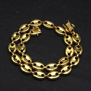 Collar de eslabones cubanos de moissanita estilo hip hop, con incrustaciones de lujo, ovalado, brillante, para hombre, cadena llamativa, brillo premium - Product Image 4