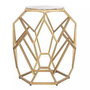 Best Selling Metal Accent And End Tables With Marble Top Design Suitable For Farmhouse <b>Industrial</b> And Decor Spaces - Product Image 3