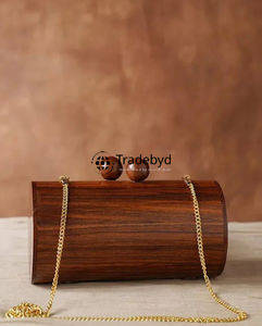 Embrague de madera de diseñador, cadenas de perlas, correas, flores con cuentas, forro de terciopelo de primera calidad, cierre magnético-Tradebyd for Boutique - Product Image 4