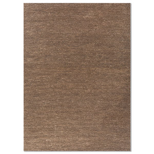 Tapis en jute et chanvre noué à la main Nomadic Threads, couleur unie beige et marron, PKJT-107, pour usage domestique - Product Image 1