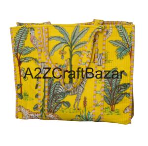 Grand sac fourre-tout à bandoulière en coton matelassé rayé fait à la main avec une longue poignée pour femmes, écologique, style bohème indien, pour le shopping - Product Image 5