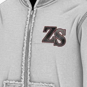 Sweat à capuche à fermeture éclair d'hiver épais en polaire douce de haute qualité 380 GSM ombre gris clair avec empiècements de couture élégants et sweats à capuche de base - Product Image 6