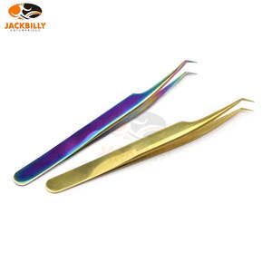 Pinzas de extensión de pestañas etiqueta privada con logotipo personalizado semi curvado OEM envío rápido probado a mano al por mayor - Product Image 5