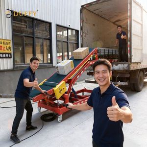 Transporteur incliné robuste à structure en acier avec bande transporteuse en caoutchouc, machine à vitesse variable, base élévatrice électrique, solutions de tri pour entrepôt - Product Image 2