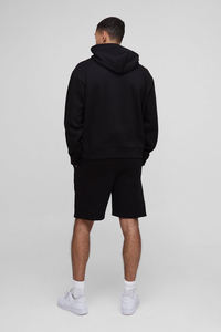 Conjuntos de pantalones cortos y Sudadera con capucha 100% algodón diseño más nuevo logotipo personalizado Drop Shoulder Twin Set para hombres - Product Image 5