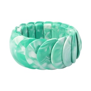 High Quality Trendy Turquoise Resin <b>Bracelet</b> Fancy Design Elastic Stretchy Unisex Jewelry Gift Fashion Stylish Party with Woman - Product Image 1