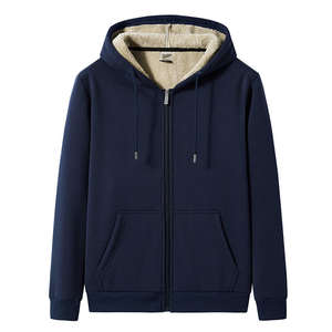 Sweat à capuche épais pour hommes, sweat à capuche surdimensionné en polaire d'hiver, sweats à capuche unis pour hommes avec logo personnalisé - Product Image 4