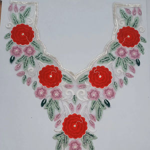 Personalized Men's and Women's Fashion Embroidered Cotton and Polyester <b>Lace</b> Shirt <b>Collars</b> Sew-On Style Patches for Apparel Use - Product Image 1